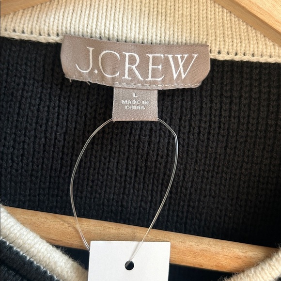 J. Crew Emilie Sweater Lady Jacket - Black and White Striped Contrast Trim - Picture 8 of 14